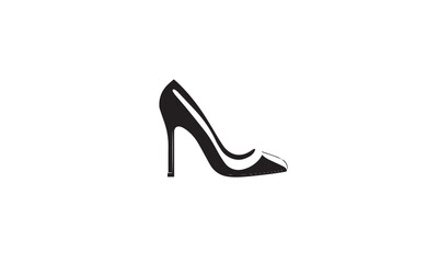 Fototapeta premium Women shoe high heels beauty logo design icon vector white background