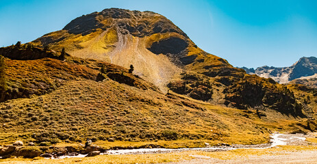 Alpine summer view at the famous Kaunertal Glacier Road, Landeck, Tyrol, Austria