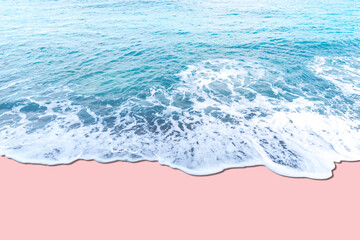 Summer vacation background with turquoise sea. Creative minimal beach concept.