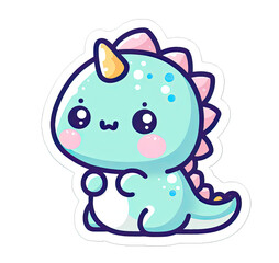 Generative AI Cute Little Dino Sticker, cute baby dinosaur sticker, cool little dinosaur stickers, lovely Little baby dinosaur Sticker, adorable little dinosaur stickers, adorable baby dino stickers