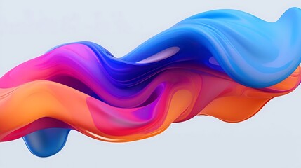 Liquidy blob with smooth abstract gradient in one color. Abstract colorful wave background