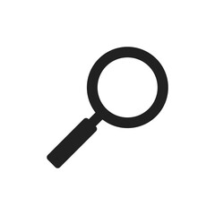Magnifying glass icon. Silhouette, black, magnifying glass icon. Vector icon
