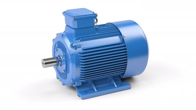 Cross section of Industrial electric motor. Electric motor parts and structure isolated on white