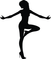 Fototapeta premium The sexy women silhouette illustration is a tasteful and alluring depiction of feminine beauty, celebrating the grace and allure of the female form. 