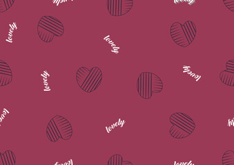 lovely typography and hearts hearts seamless pattern