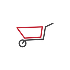 wheelbarrow icon. sign for mobile concept and web design. outline vector icon. symbol, logo illustration. vector graphics.