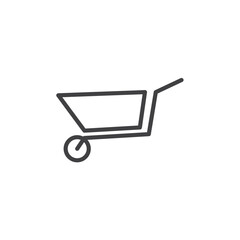 wheelbarrow icon. sign for mobile concept and web design. outline vector icon. symbol, logo illustration. vector graphics.