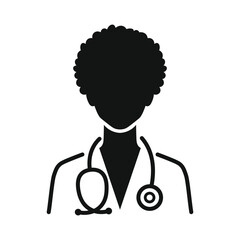 young women with curly hair doctor vector
