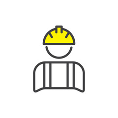 builder icon. sign for mobile concept and web design. outline vector icon. symbol, logo illustration. vector graphics.