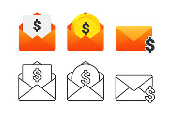 Email money sign symbol. illustration vector