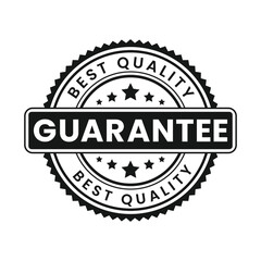 guarantee stamp label with best quality and 5 stars rating vector