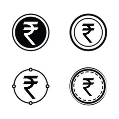 set of indian rupee symbol coins vector