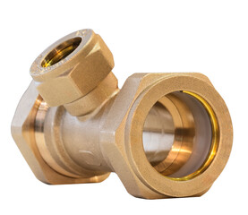 Metal Pipe Fitting or Pipe Connector Piping and plumbing on white background