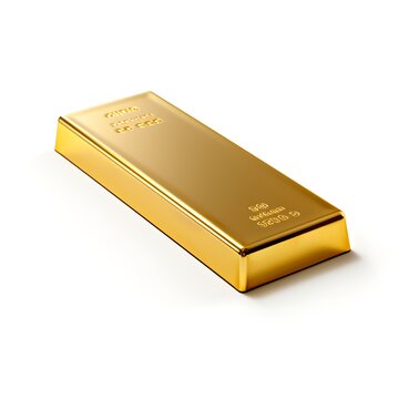 Gold bar isolated on white background. 3D illustration. High resolution.
