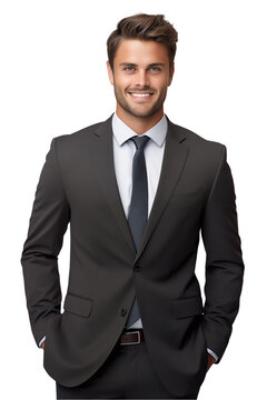 portrait of a businessman stands with confidence isolated