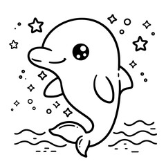 vector hand drawn kawaii coloring book illustration