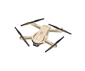 Beige drone, view from top, vector