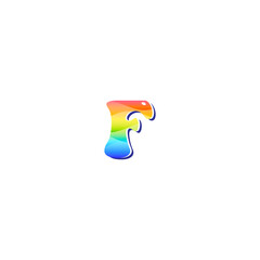Colorful 3D rainbow letter F