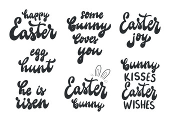 Easter quotes, phrases for sublimation, prints, cards, posters, Set of lettering quotes for Easter decor, inviotations, stickers, etc. EPS 10