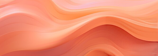 Abstract peach fuzz, orange and pink shade wave banner