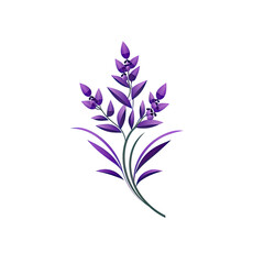 Lavender flower icon. Vector illustration isolated on white background.