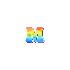 Colorful 3D rainbow letter M