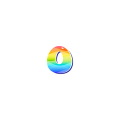 Colorful 3D rainbow letter O