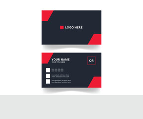 red and black color Gematric shape Corporate business card Layout Template