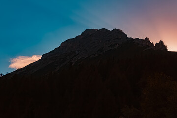 Alpine sunset or sundowner at the famous Maria Waldrast monastery, Matrei am Brenner, Innsbruck,...