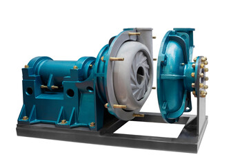 Industrial high-pressure water pump for cold water supply, prepared, open for maintenance and...