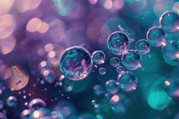 Abstract Iridescent Bubbles Background
