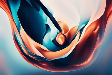 Swirling Abstract Art in Warm and Cool Tones