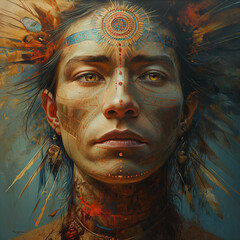 Portrait Of Native American Shaman