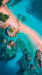 Fototapeten Playa de Bahamas ,  vista aérea de un lugar paradisíaco, una playa en las bahamas, colores vivos, © Tonikko