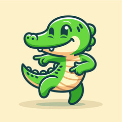 Vector crocodile dancing illustration