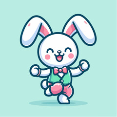 Vector bunny dancing illustration