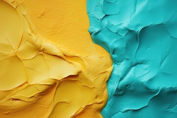  a close up of a yellow and blue paint with yellow and blue paint on the bottom of the paint and the bottom of the paint on the bottom of the paint.