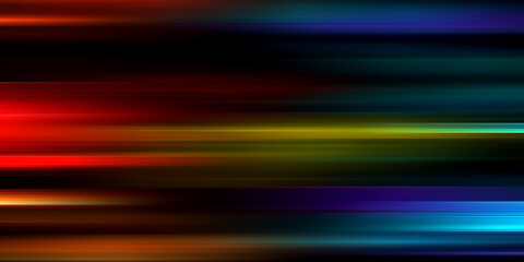 Colored abstract horizontal lines, blurred, motion blur, background, wallpaper, banner