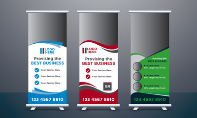 Business Roll Up Banner. Vertical roll up, x-stand banner, Retractable banner