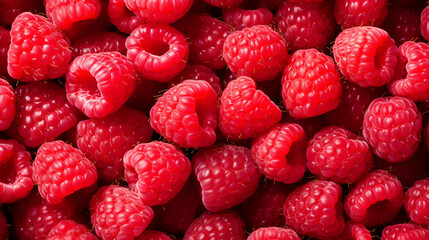 Background of fresh sweet red raspberries arrange