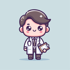 Vector cute cartoon doctor