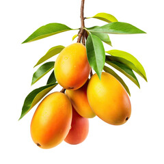 Branch of delicious ripe mango, cut out