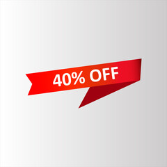 Red Sale Web Banner For 40% OFF