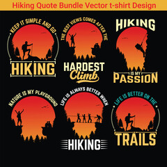 Hiking quotes vector  bundle t shirt design, quotes designs bundle.