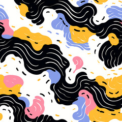 Obraz premium Colorful abstract seamless pattern. Design for fashion apparel, home decor, packaging, stationery. Textile print, wall art for a modern interior. Background for website landing page