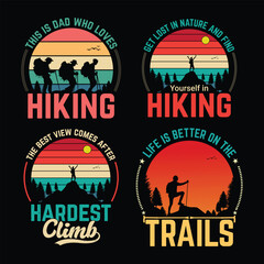 Hiking quotes bundle design, quotes bundle hiking vintage tshirt design.