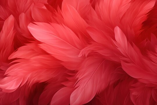  a close up of a bunch of red feathers with a blurry image of the feathers on the bottom of the image and the bottom half of the feathers on the bottom half of the image.