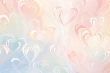 abstract modern watercolor background decorated with hearts in delicate colors, the design concept of greeting cards, banners or advertisements for Valentine's Day and other celebrations
