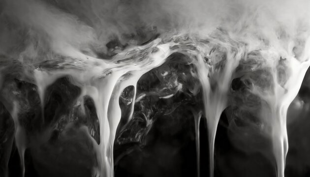 dripping liquid smoke frozen in an abstract futuristic 3d texture isolated on a background generative ai