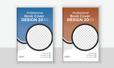 Professional Business book cover,over design for annual report and business catalog,flyer or booklet blue, yellow, red, and green colors,book cover design eps file print-ready
